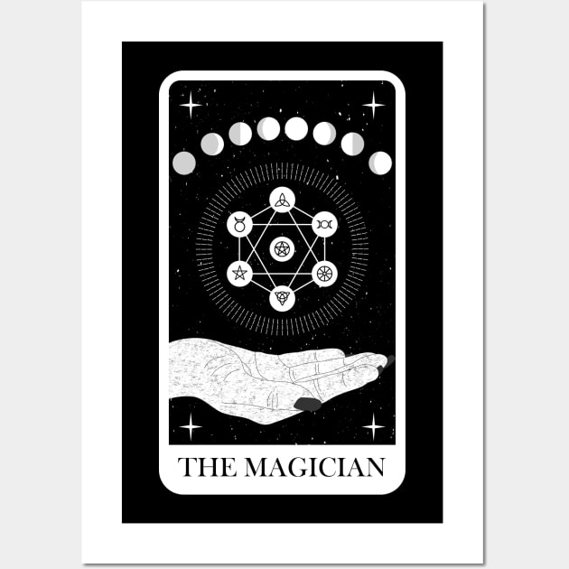 Magician Tarot Card Moon Phase Pentagram Wall Art by Manzo Carey